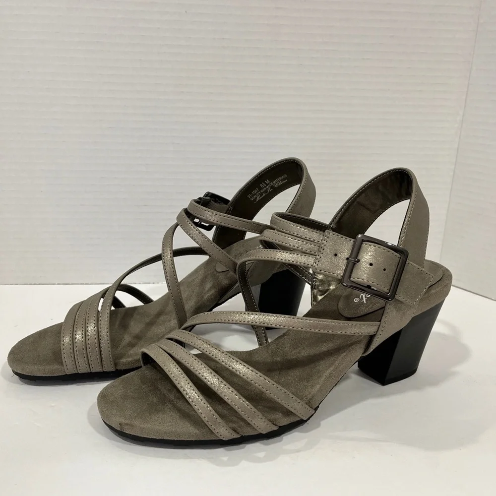 Easy Street Orien‎ Heeled Sandal-Size: 8.5 Color: Pewter